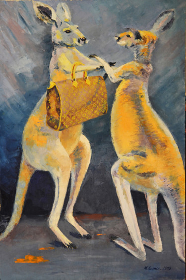 Painting titled "Marsupials-Louis Vu…" by Marian Luniv, Original Artwork, Oil