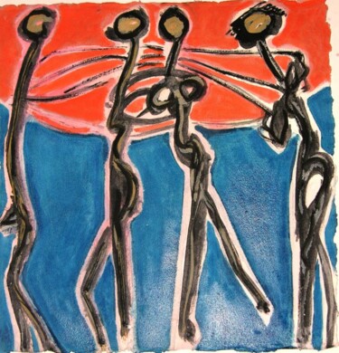 Peinture intitulée "la dance" par Lunja, Œuvre d'art originale