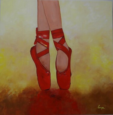 Painting titled "BALLARINA SHOES" by Lupe Rocha, Original Artwork, Acrylic