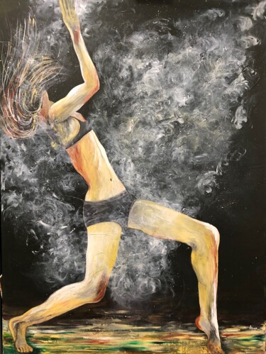 Painting titled "THE POWDER DANCER" by Lupe Rocha, Original Artwork, Acrylic