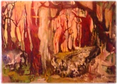 Peinture intitulée "Le dolmen" par Luna, Œuvre d'art originale, Autre