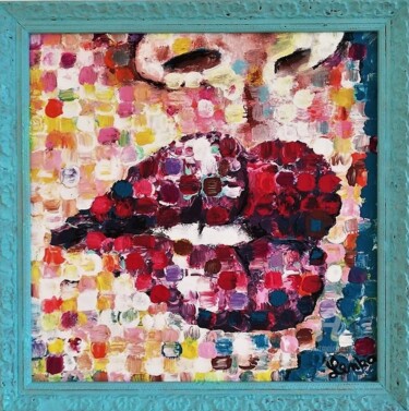 Malerei mit dem Titel "lips" von Lenka Urbanikova, Original-Kunstwerk, Acryl