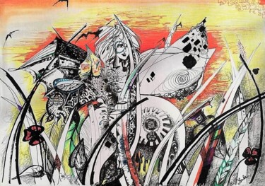 Disegno intitolato "Summer warrior" da Lenka Urbanikova, Opera d'arte originale, Biro