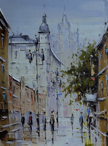 Painting titled "Арбат" by Iurii Khovanskii, Original Artwork