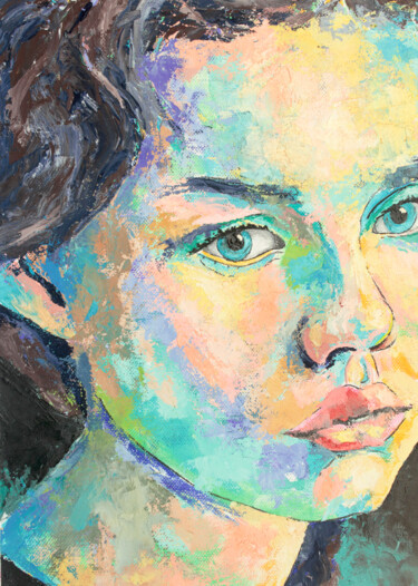 Картина под названием "Fragile girl 2" - Luro, Подлинное произведение искусства, Масло Установлен на картон