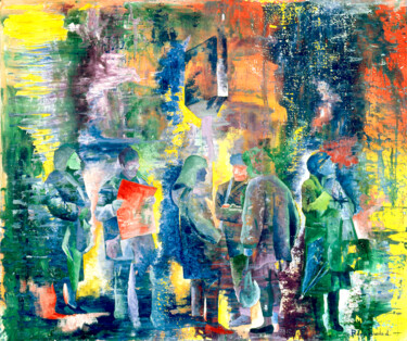 Картина под названием "Urban vision" - Luro, Подлинное произведение искусства, Акрил Установлен на Деревянная рама для носил…