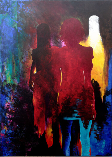 Картина под названием "Light at the end of…" - Luro, Подлинное произведение искусства, Акрил Установлен на Деревянная рама д…