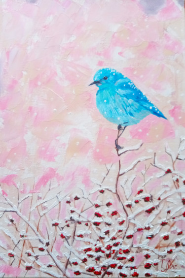 Ζωγραφική με τίτλο "Blue Bird of Happin…" από Tatyana Lysenko, Αυθεντικά έργα τέχνης, Λάδι