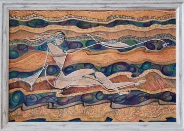 Malarstwo zatytułowany „Waves” autorstwa Lusin Manukyan (ԼուսինԷ), Oryginalna praca, Akwarela