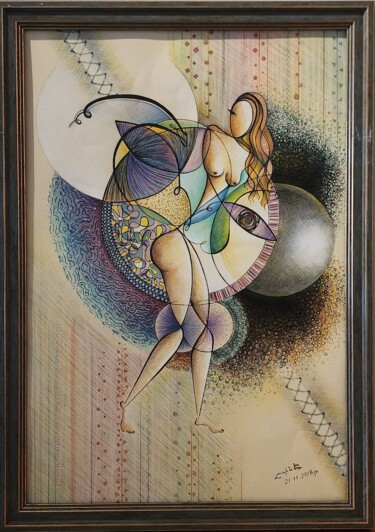 Painting titled "Puppet" by Lusin Manukyan (Lowsine), Original Artwork, Pastel