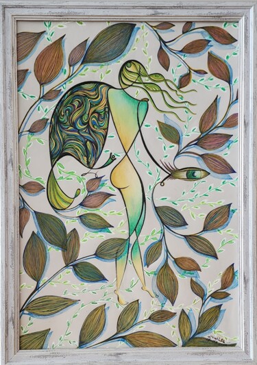 Schilderij getiteld "Wind" door Lusin Manukyan (Lowsine), Origineel Kunstwerk, Pastel