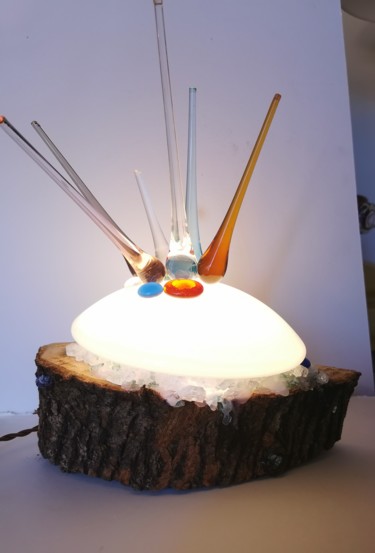 Sculpture intitulée "Corona Light 3" par Cazenave, Œuvre d'art originale, Verre