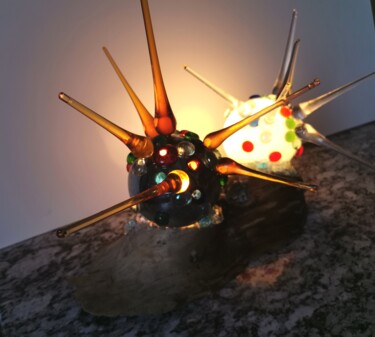 Sculpture intitulée "Corona Light 4" par Cazenave, Œuvre d'art originale, Verre