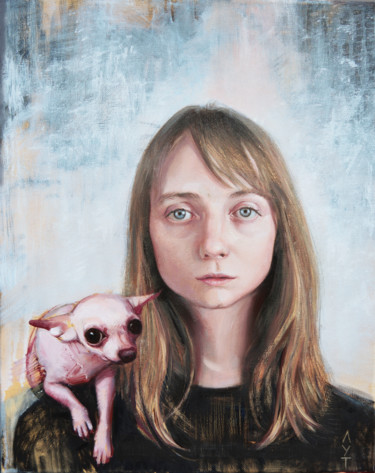Pintura titulada "Portrait of a girl…" por Lutokhina, Obra de arte original, Oleo