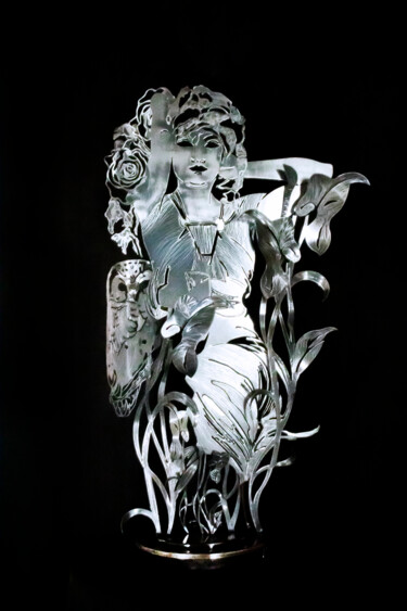 Sculpture titled "doux moment" by Luva Simone, Original Artwork, Metals