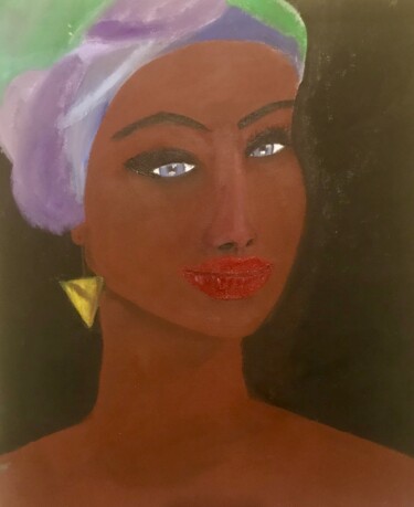 Pintura intitulada "Mulher Africana 2" por Luvimo, Obras de arte originais, Acrílico