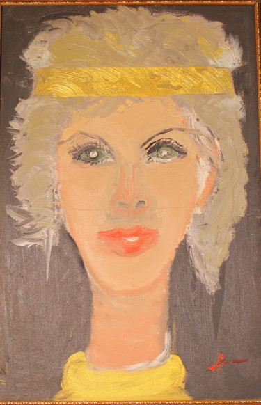 Peinture intitulée "Девушка с лентой в…" par Anatolii Liutenko, Œuvre d'art originale, Huile