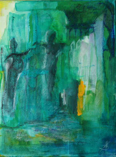 Schilderij getiteld "Tanz der Frauen" door Luzena Di Barbara Walder, Origineel Kunstwerk, Gouache