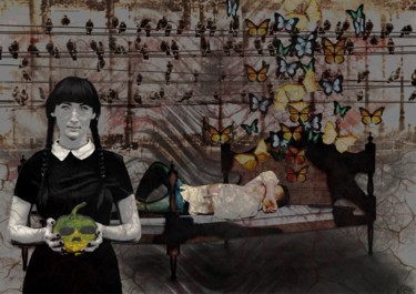 Arts numériques intitulée "Ange Noir « doux Rê…" par Luzatie Smith, Œuvre d'art originale, Photo montage