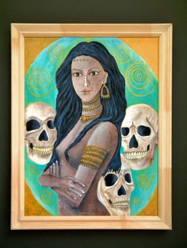 Peinture intitulée "Ixtazihuatl" par Luz Garcia De Zielinski, Œuvre d'art originale