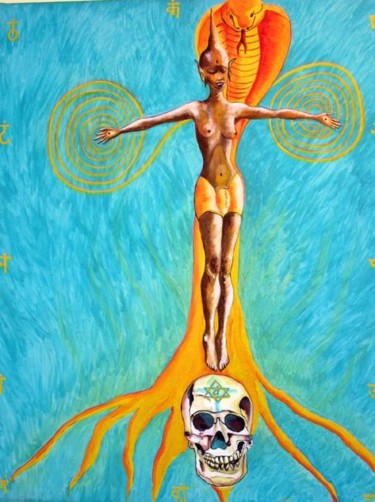 Peinture intitulée "Tenochtitlan 08" par Luz Garcia De Zielinski, Œuvre d'art originale