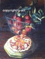 Peinture intitulée "tarte aux pommes" par Lv-Artiste.Peintre Lvartistepeintre, Œuvre d'art originale