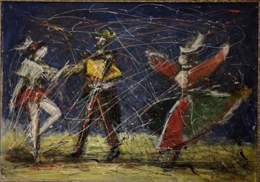 Картина под названием "Посвящение рыцарю" - Lavrent Vardanyan, Подлинное произведение искусства, Масло