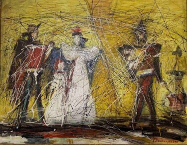 Malarstwo zatytułowany „Прощание с рыцарем” autorstwa Lavrent Vardanyan, Oryginalna praca, Olej