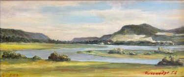 Картина под названием "Вид на долину р.Сок…" - Lonely Wolf, Подлинное произведение искусства, Масло Установлен на Деревянная…