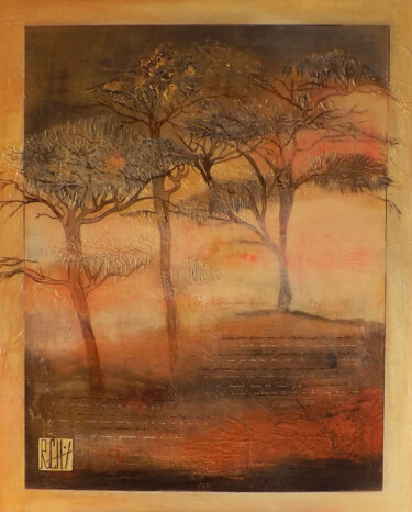 Peinture intitulée "L'Arbre de Novembre…" par Ly-Rose, Œuvre d'art originale, Huile