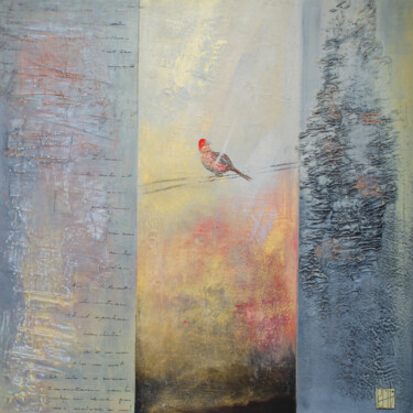 Painting titled "Le point rouge au-d…" by Ly-Rose, Original Artwork, Oil