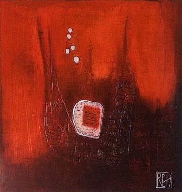 Painting titled "Palimpseste rouge" by Ly-Rose, Original Artwork