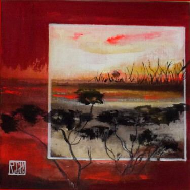 Painting titled "SAVANE ROUGE" by Ly-Rose, Original Artwork, Oil