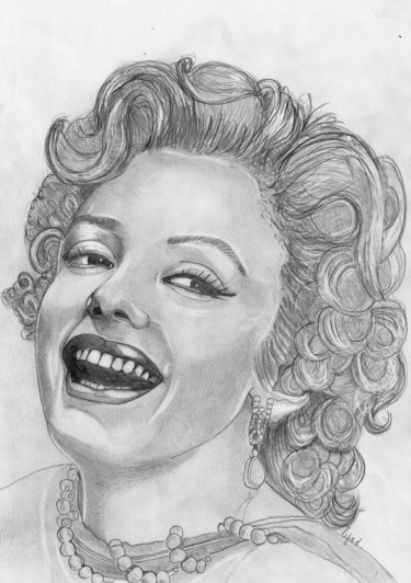 Dessin intitulée "Marylin Monroe" par Eric Schroedel, Œuvre d'art originale, Graphite