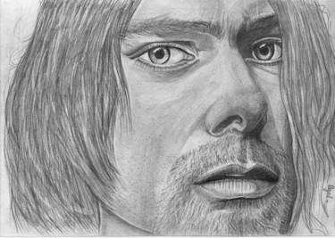 Dessin intitulée "Kurt Cobain" par Eric Schroedel, Œuvre d'art originale, Graphite