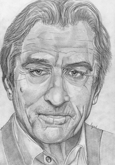 Dessin intitulée "Robert de Niro" par Eric Schroedel, Œuvre d'art originale, Graphite