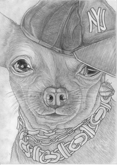 Dessin intitulée "Chi hua rap" par Eric Schroedel, Œuvre d'art originale, Graphite