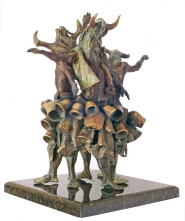 Sculpture titled "MUMMERS" by Lybomir Lazarov, Original Artwork, Metals