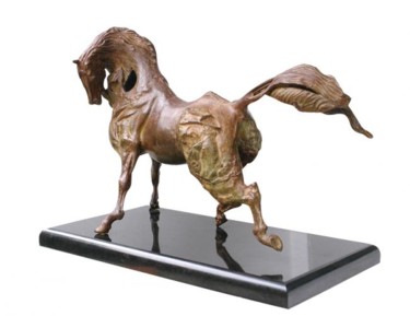 Sculpture titled "HORSE II" by Lybomir Lazarov, Original Artwork, Metals