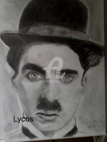 Dessin intitulée "Chaplin" par Lycos, Œuvre d'art originale, Graphite