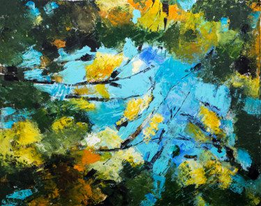 Painting titled "Wald" by Ludmila Reznik, Original Artwork, Acrylic