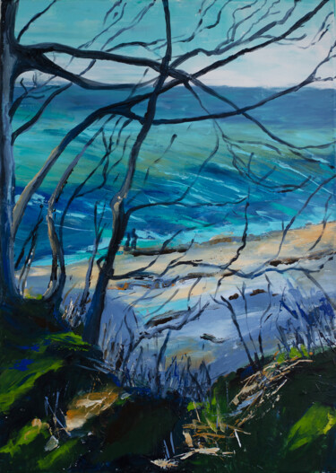 Malerei mit dem Titel "Steilküste" von Ludmila Reznik, Original-Kunstwerk, Acryl