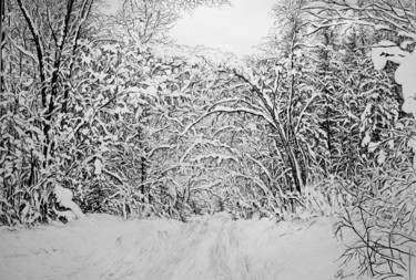 Рисунок под названием "Cнежная дорога" - Lydmila Ignashkina, Подлинное произведение искусства, Другой