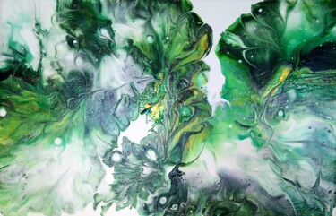 Картина под названием "Oxygène" - Lydia Pochet, Подлинное произведение искусства, Акрил Установлен на Деревянная рама для но…
