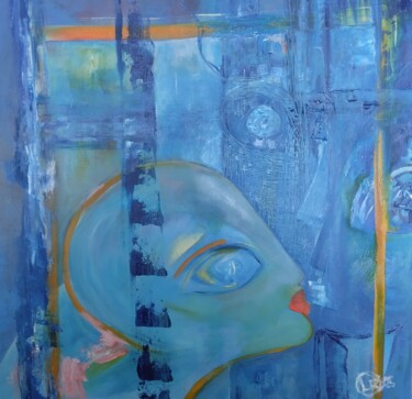 Painting titled "TUMEME" by Lydia Robbes, Original Artwork, Oil Mounted on Wood Stretcher frame