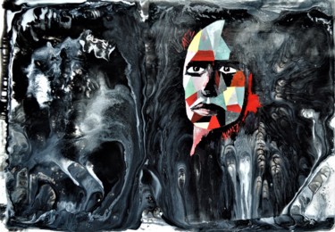 Peinture intitulée "The Mask" par Lydia Zioga, Œuvre d'art originale, Acrylique