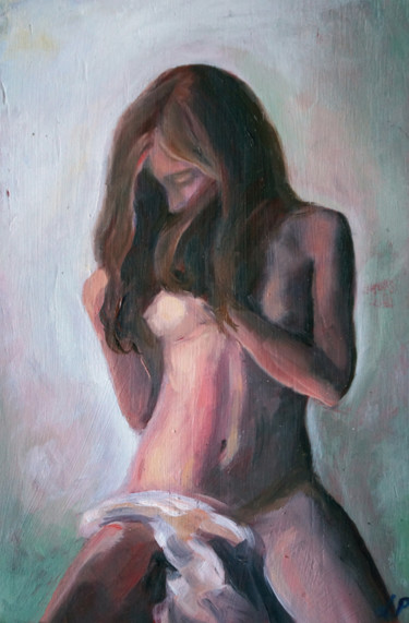 Painting titled "Nude #6" by Lydia Pepin, Original Artwork, Oil