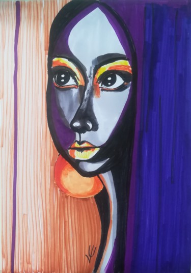 Drawing titled "Nora" by Lydie Espada, Original Artwork, Marker