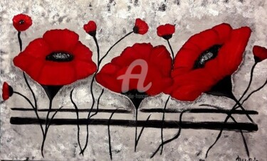 Painting titled "coquelicots" by Lydie Frances-Ingles (dylie), Original Artwork, Acrylic
