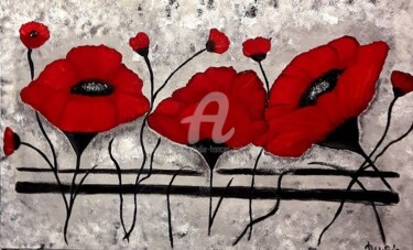 Schilderij getiteld "coquelicots" door Lydie Frances-Ingles (dylie), Origineel Kunstwerk, Acryl